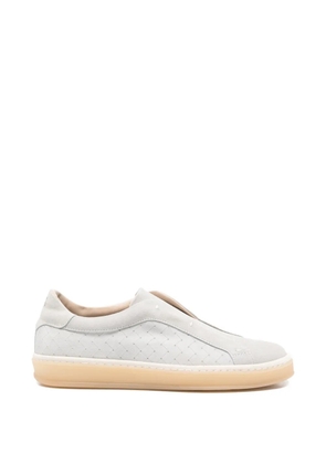 Eleventy perforated leather slip-on sneakers - Grey