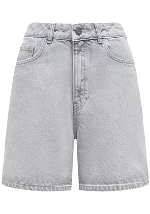12 STOREEZ logo-patch high-rise shorts - Grey