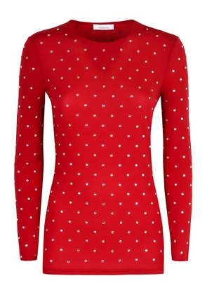 Rabanne rhinestone-embellished sweater - Red