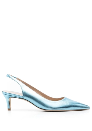 Stuart Weitzman metallic-effect pointed pums - Blue