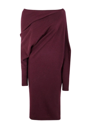 Gianluca Capannolo asymmetric draped wool dress - Red