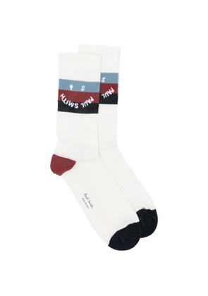Paul Smith Milo logo-stripe socks - White
