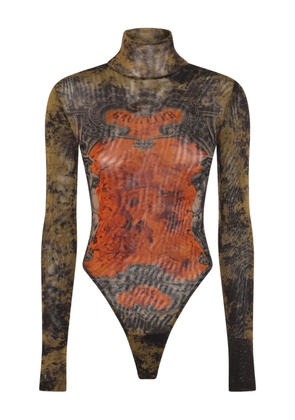 Jean Paul Gaultier graphic-print bodysuit - Black