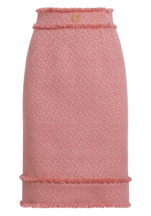 Dolce & Gabbana DNA logo plaque skirt - Pink