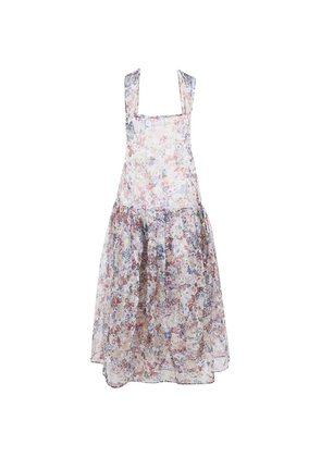 KHAITE Amello floral open-back dress - Neutrals