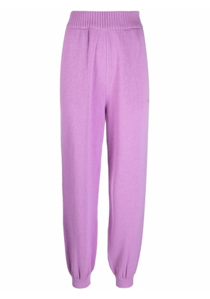 MSGM merino-blend knitted track pants - Purple