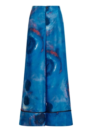 Marni high-waist wide-leg trousers - Blue