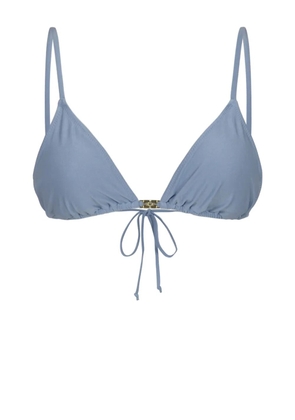 GANNI logo-plaque bikini top - Blue