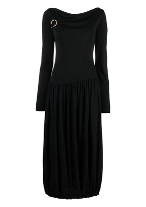 Lanvin long-sleeve asymmetric midi dress - Black