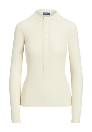 Polo Ralph Lauren button-down ribbed top - Neutrals