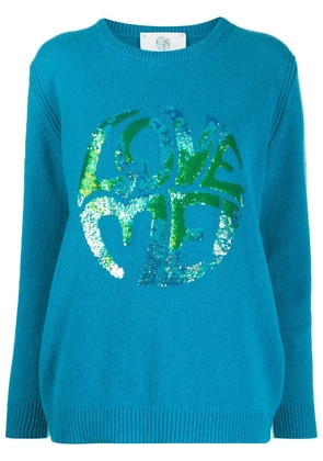 Alberta Ferretti sequin embroidered jumper - Blue