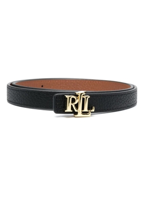 Lauren Ralph Lauren logo-buckle reversible leather belt - Black