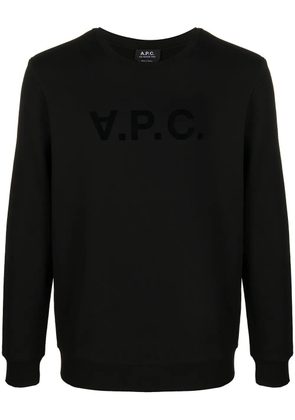 A.P.C. logo-print crew neck sweatshirt - Black