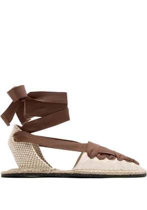 Loeffler Randall Wilson ribbon-lace espadrilles - Neutrals