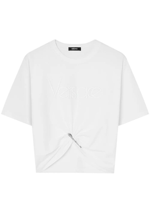 Versace logo-embroidered T-shirt - White