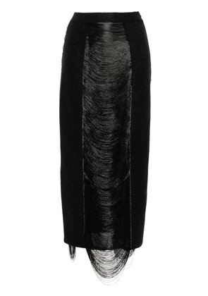 Alexander McQueen fringe-detail panelled skirt - Black