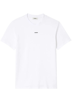 SANDRO logo-embroidered cotton T-shirt - White
