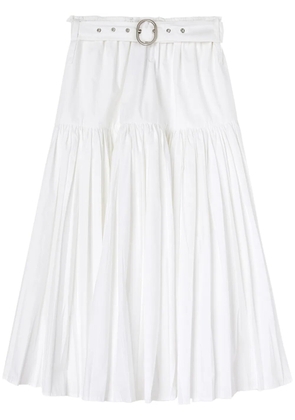 Jil Sander pleated midi skirt - White