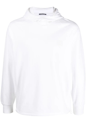 C.P. Company logo-patch long-sleeve hoodie - White