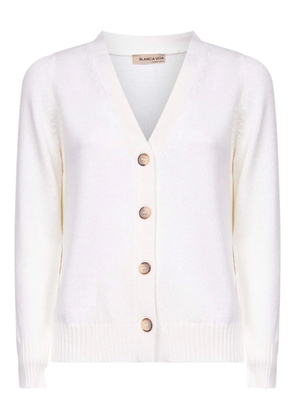Blanca Vita button-placket ribbed cardigan - White