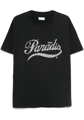 3PARADIS crystal-logo T-shirt - Black