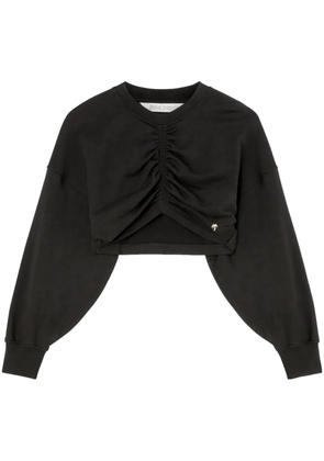 Palm Angels ruched-detail cropped sweatshirt - Black