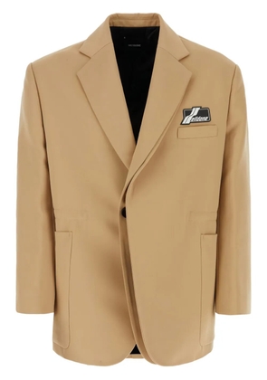 We11done logo-patch blazer - Neutrals