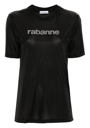 Rabanne logo-embellished jersey T-shirt - Black