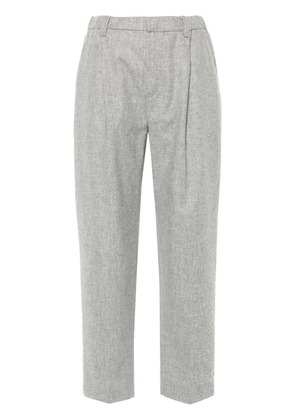Brunello Cucinelli mélange pleated tapered trousers - Grey
