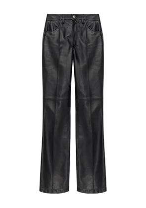 The Attico panelled leather trousers - Black