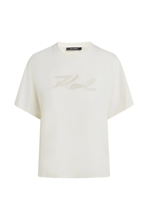 Karl Lagerfeld logo-detail T-shirt - Neutrals