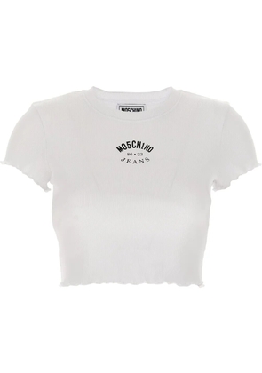 MOSCHINO JEANS logo-embroidered T-shirt - White