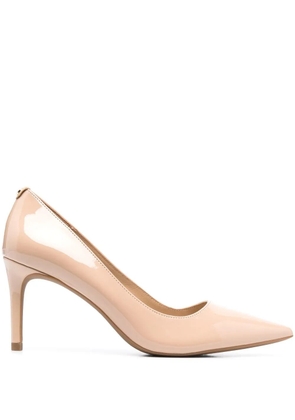 Michael Michael Kors 80mm logo-plaque leather pumps - Neutrals