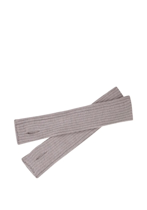 Zanone ribbed wool gloves - Brown