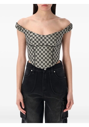 MISBHV off-shoulder logo-print top - Black