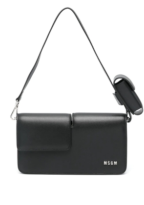 MSGM logo-lettering shoulder bag - Black