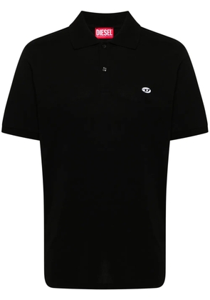 Diesel logo-patch polo shirt - Black