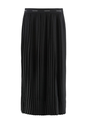 Calvin Klein pleated-waistband midi skirt - Black