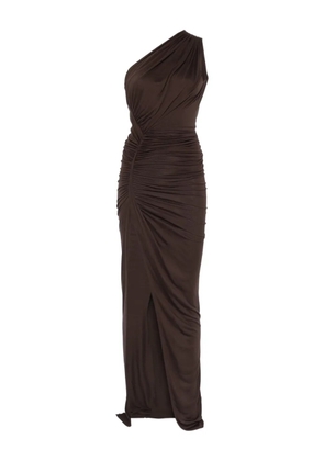 Rick Owens Lilies one-shoulder draped dress - Brown