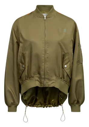 MM6 Maison Margiela logo-print zip-up jacket - Green