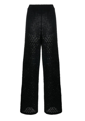 ROTATE BIRGER CHRISTENSEN loose-knit high-waisted trousers - Black