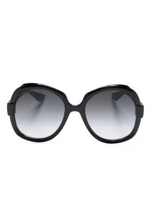 Gucci Eyewear logo-plaque oversize-frame sunglasses - Black