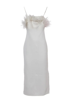 ELLIATT feather-detail midi dress - White