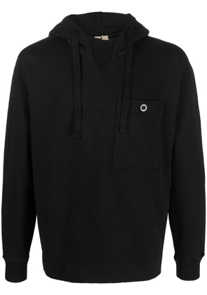 Ten C patch-pocket detail hoodie - Black
