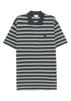 Maison Kitsuné Profile Fox-patch striped polo shirt - Blue