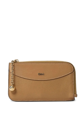 Chloé zip-around chain wallet - Neutrals
