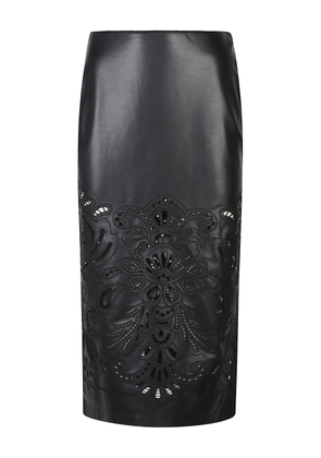 ERMANNO FIRENZE laser-cut skirt - Black