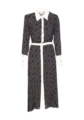 Elisabetta Franchi printed midi shirt dress - Black