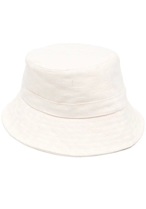 Gcds Kids monogram-jacquard drawcord bucket hat - Neutrals