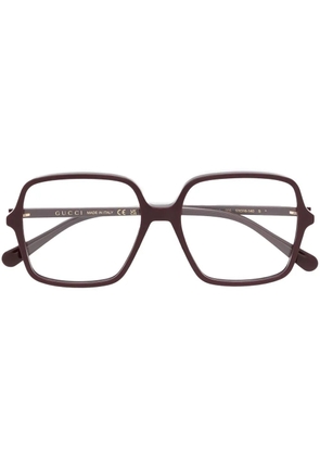 Gucci Eyewear oversize square frame glasses - Red